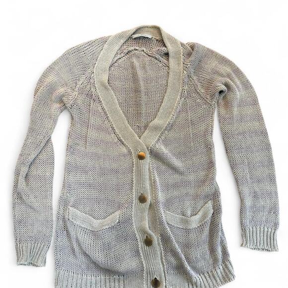 Cream and lavender knit cardigan - Picture 1 of 4